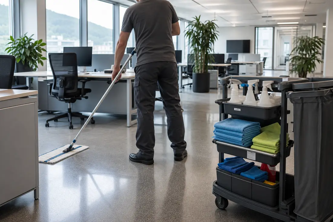 Unterhaltsreinigung in einem Büro in der Deutschschweiz