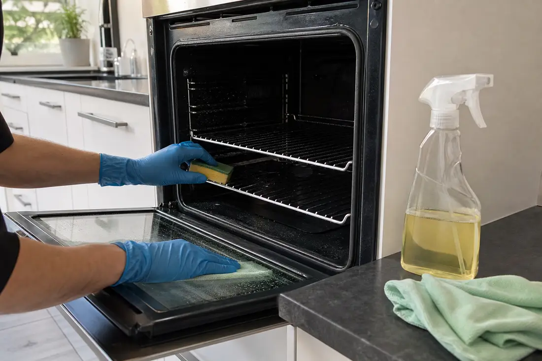 Reinigungsmittel und Geräte für die Küchenreinigung bei der Wohnungsabgabe