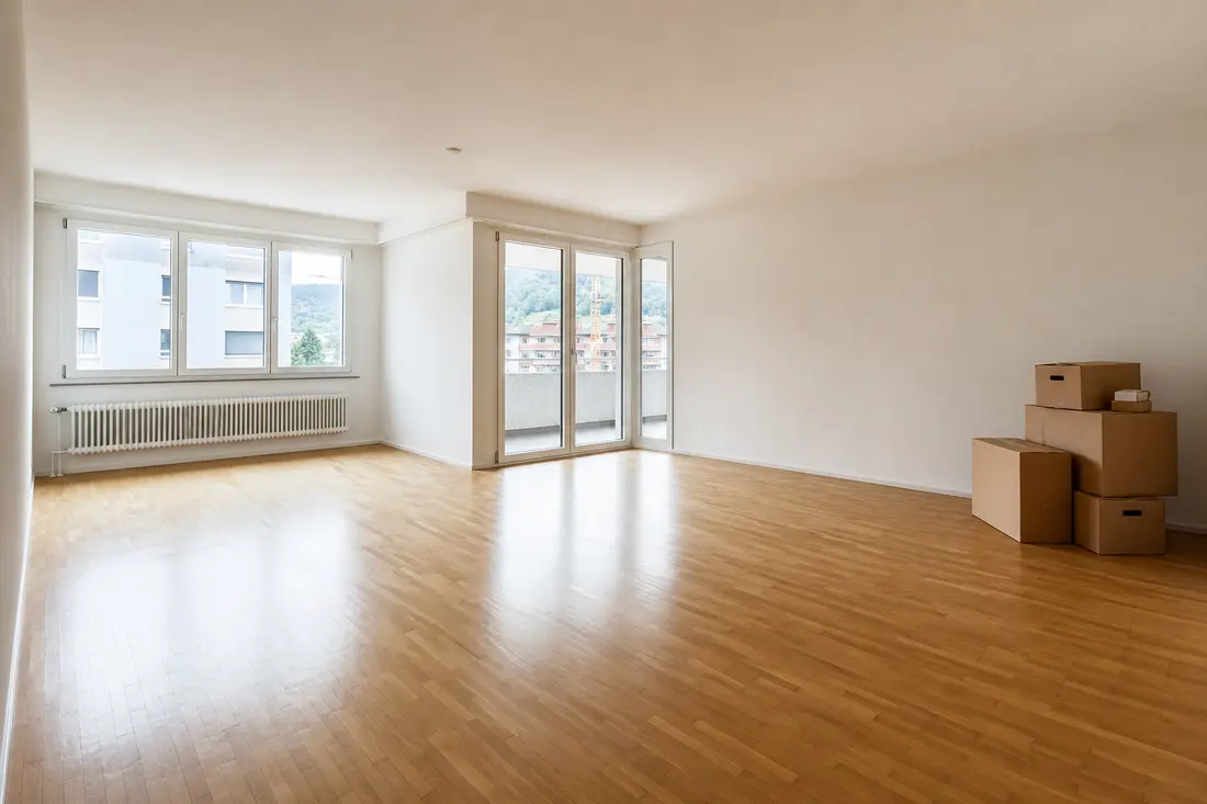 Gereinigte Wohnung bereit für die Wohnungsabgabe